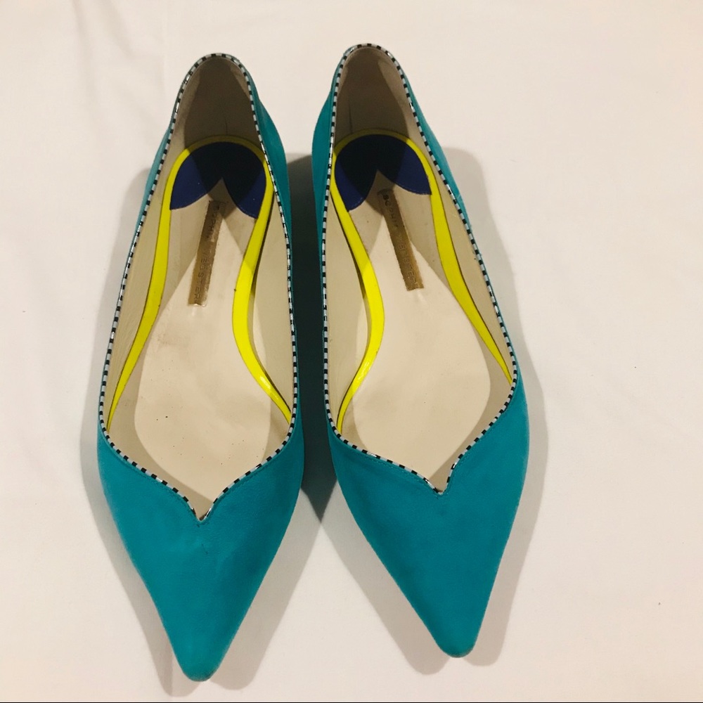 Sophia Webster Turquoise Suede flats